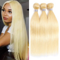 Straight Brazilian Mink 613 Virgin Hair Bundles Cuticle Aligned Blonde 100% Human Hair Weave Bundle